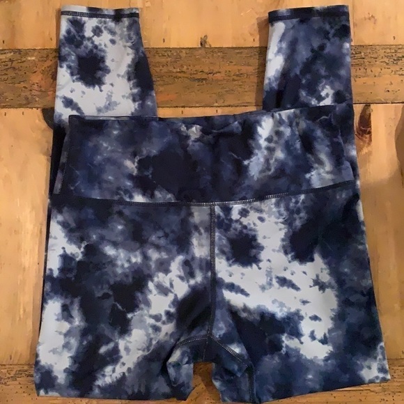 𝅺euc Workshop Republic Clothing High Waist Blue Tie Dye Leggings Size M - Picture 3 of 9